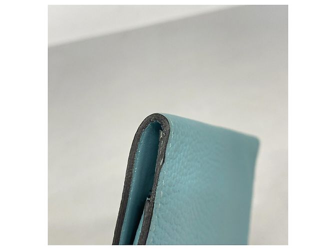 Hermès Monedero Hermes Dogon Compact de piel Togo Blue Azul - vista 5