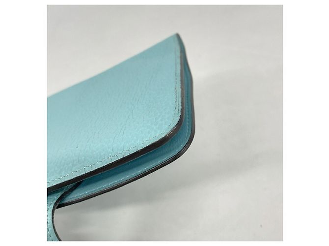 Hermès Monedero Hermes Dogon Compact de piel Togo Blue Azul - vista 6