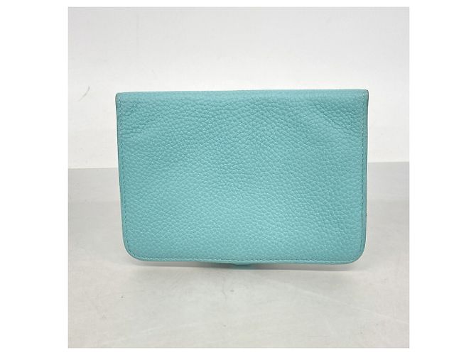 Hermès Monedero Hermes Dogon Compact de piel Togo Blue Azul - vista 8