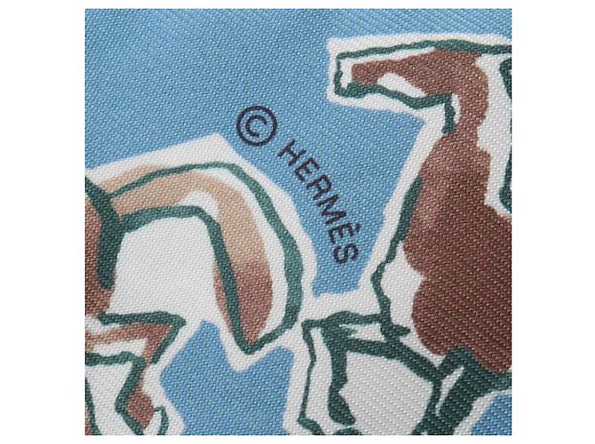 Silk In Hermès Pañuelo Hermes Twilly CHEVAUX EN LIBERTE Azul Multicolor - vista 4