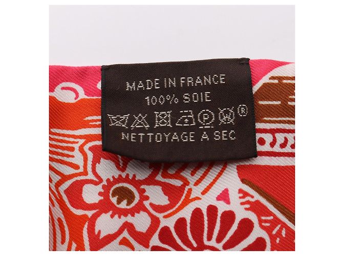 Hermès Lenço Hermes Twilly Bingata Rosa Multicor Laranja - vista 5