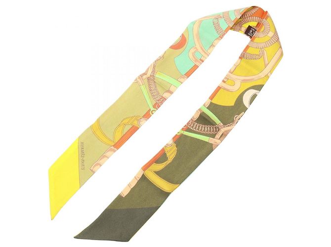 Hermès Twilly Eperon d'Or Scarf Muffler Multicolore Cachi - vista 2