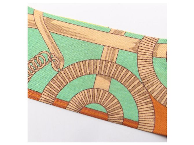 Hermès Twilly Eperon d'Or Scarf Muffler Multicolore Cachi - vista 6