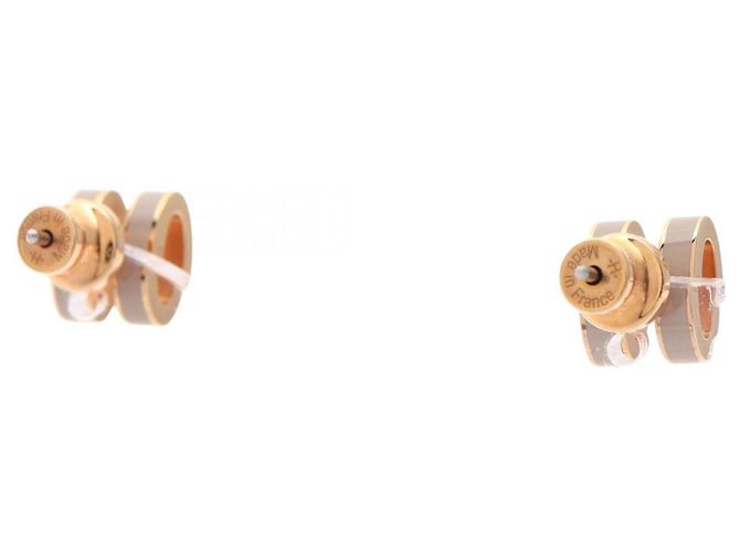 Hermès Orecchini Hermes Mini Pop H Stud Earrings Beige D'oro - vista 2
