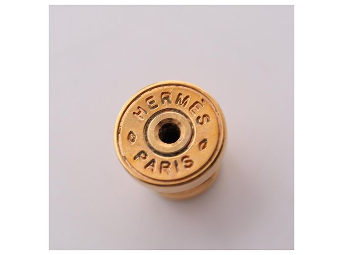 Hermès Orecchini Hermes Mini Pop H Stud Earrings Beige D'oro - vista 3