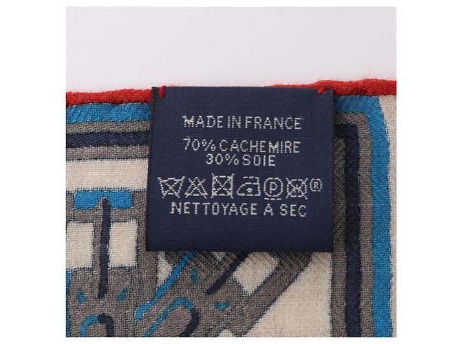 Hermès Hermes Rectangle Lettres Equestres Stole Multiple colors Beige - view 3