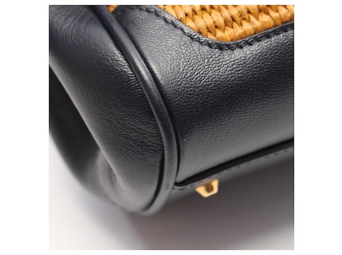 mala 2-Way Gucci GG Marmont Bamboo Marrom Azul marinho - vista 5