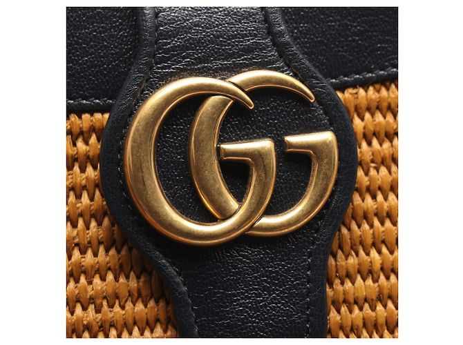 mala 2-Way Gucci GG Marmont Bamboo Marrom Azul marinho - vista 8