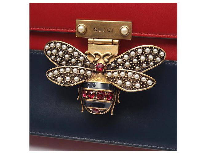 Borsa a mano 2-Way Gucci Queen Margaret Rosso Crudo Blu navy - vista 13