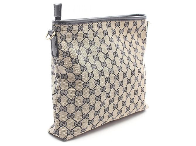 Borsa a tracolla Gucci Sherry Line GG Canvas Crudo Blu navy - vista 2