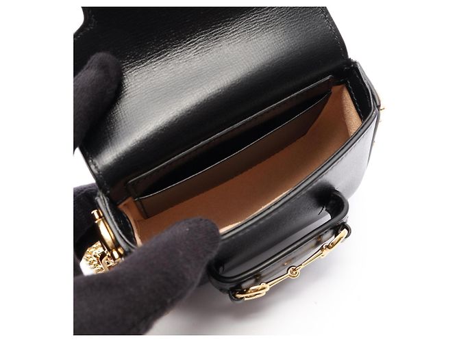 Borsa Gucci Horsebit 1955 Nano Nero - vista 3