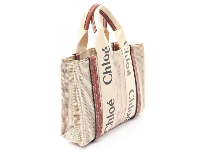 Borsa Chloé Woody Small Marrone Crudo - vista 2