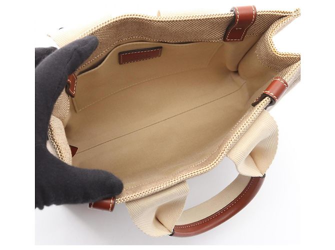 Borsa Chloé Woody Small Marrone Crudo - vista 3