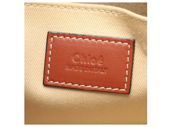 Borsa Chloé Woody Small Marrone Crudo - vista 4