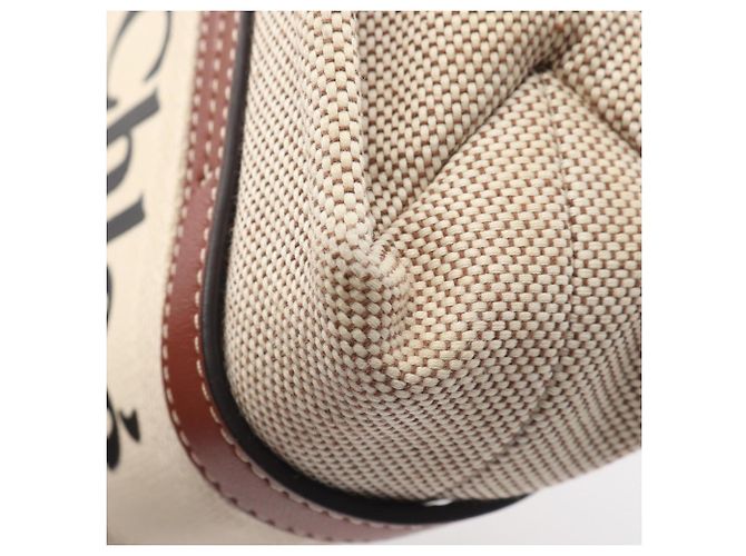 Borsa Chloé Woody Small Marrone Crudo - vista 9