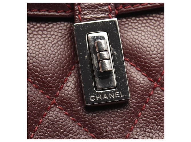 Borsa Chanel 2.55 Matelassé in Bordeaux Bordò - vista 11