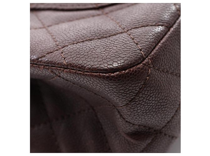 Borsa a tracolla Chanel 2.55 Matelassé Maxi Double Flap Marrone Bordò - vista 8