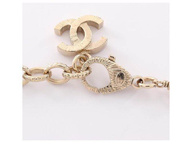 Collar Chanel B20V Coco Mark Blanco Dorado - vista 4