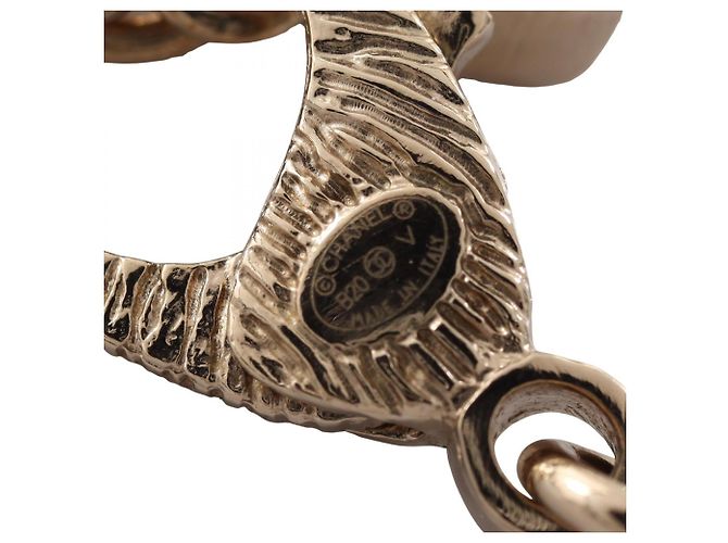 Collar Chanel B20V Coco Mark Blanco Dorado - vista 5