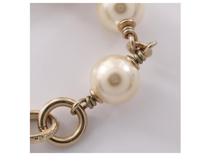 Collar Chanel B20V Coco Mark Blanco Dorado - vista 8