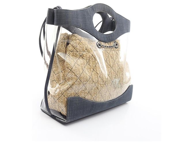 Chanel 31 Große Shopping Bag Beige Marineblau - Ansicht 2