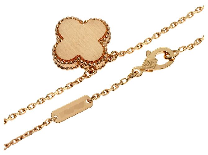 Collana Van Cleef & Arpels Vintage Alhambra in rodonite e diamanti - vista 2