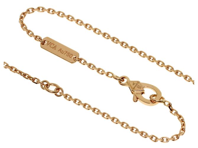 Collana Van Cleef & Arpels Vintage Alhambra in rodonite e diamanti - vista 3