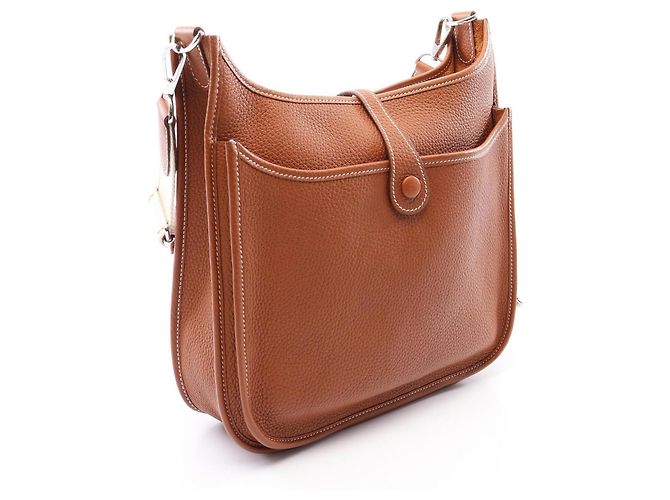 Hermès Borsa a tracolla Hermes Evelyne 3 Trois PM Gold Marrone - vista 2
