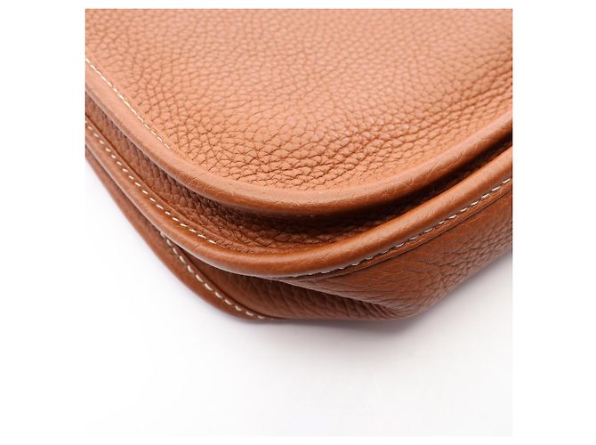 Hermès Borsa a tracolla Hermes Evelyne 3 Trois PM Gold Marrone - vista 7