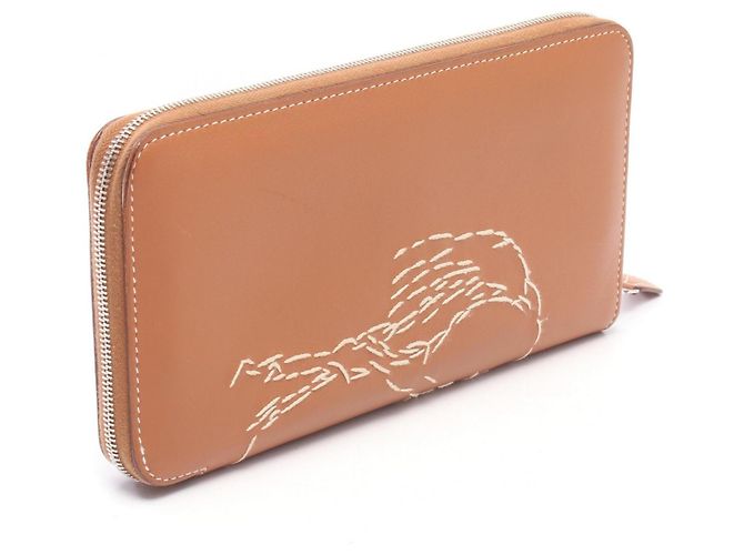 Hermès Cartera redonda bordada Hermes Azap Long Classic Castaño Multicolor - vista 2