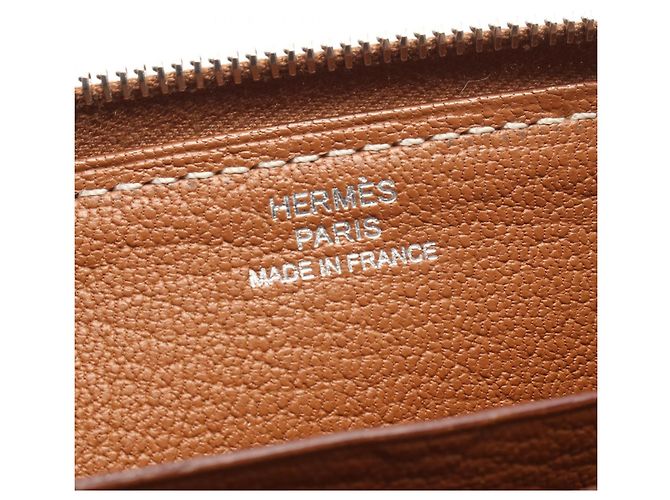 Hermès Cartera redonda bordada Hermes Azap Long Classic Castaño Multicolor - vista 4