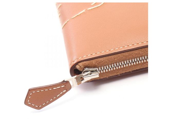 Hermès Cartera redonda bordada Hermes Azap Long Classic Castaño Multicolor - vista 7