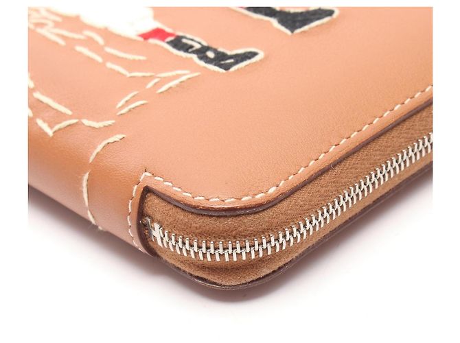 Hermès Cartera redonda bordada Hermes Azap Long Classic Castaño Multicolor - vista 9