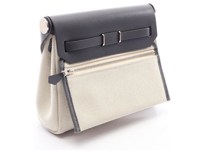 Hermès Borsa a tracolla Hermes Herbag Zip Mini Marrone Grigio Crudo - vista 2