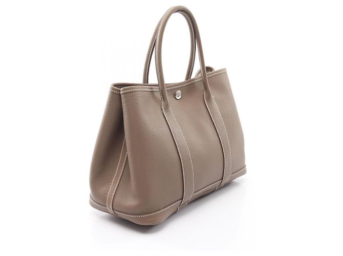 Hermès Borsa Tote Hermes Garden Party TPM Taupe - vista 2