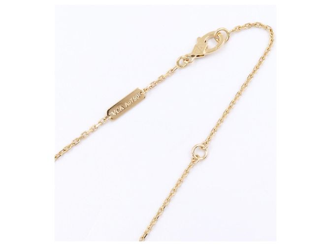 Van Cleef & Arpels Vintage Alhambra Malachit Halskette Golden Grün - Ansicht 4
