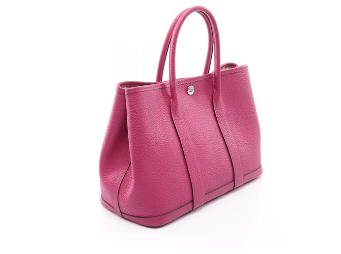 Hermès Borsa Tote Hermes Garden Party TPM in Rose Purple Rosa Porpora - vista 2