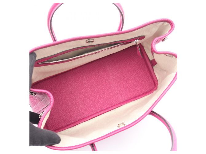 Hermès Borsa Tote Hermes Garden Party TPM in Rose Purple Rosa Porpora - vista 3