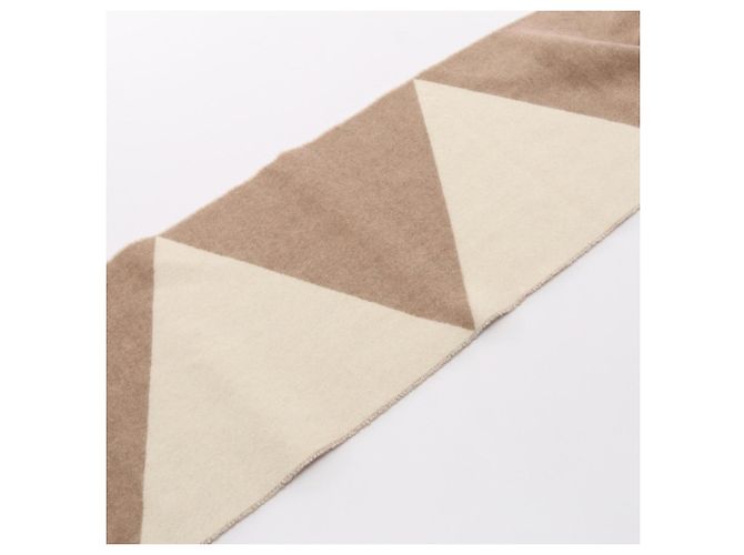 Hermès Estola de cachemira Hermes Casaque Zigzag Blanco Beige - vista 5