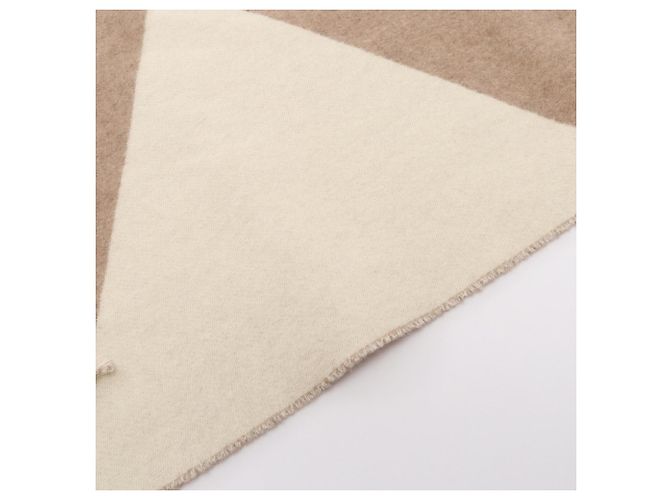 Hermès Estola de cachemira Hermes Casaque Zigzag Blanco Beige - vista 6