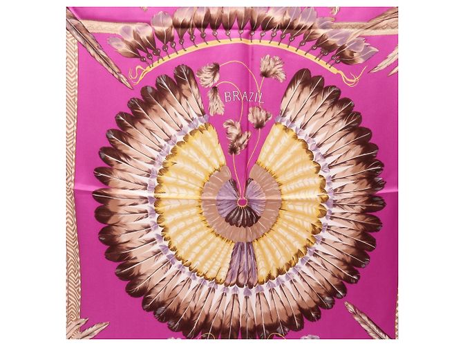 Hermès Hermes Carre 90 Brazil Schal Mehrfarben Lila - Ansicht 5