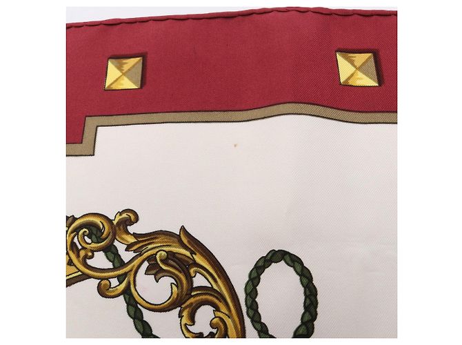 Hermès Foulard Hermes Carre 90 Les Cles Bianco Multicolore Bordò - vista 6