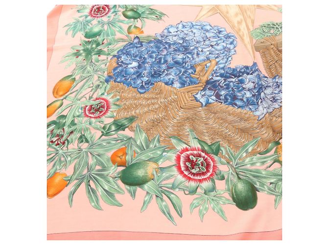 Hermès Hermes Carre Geant 140 Passiflores Schal Pink Mehrfarben - Ansicht 7