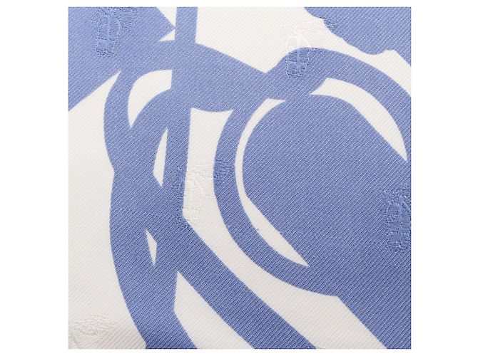 Hermès Hermes Carre Geant 140 Fouets et Badines Tattoo Scarf Bianco Blu - vista 7