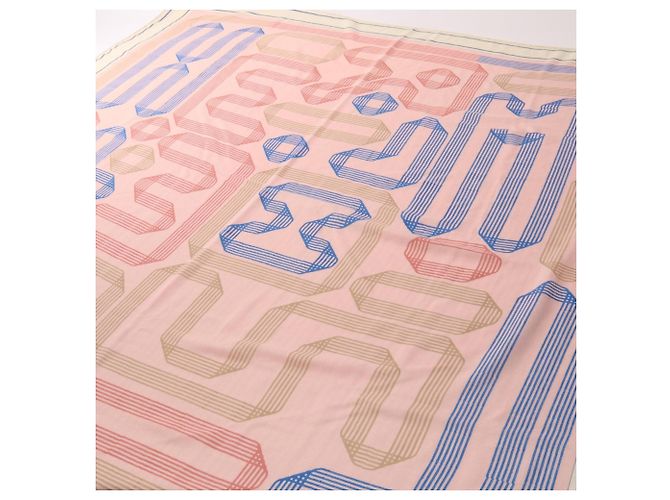 Hermès Hermes Carre Geant 140 Rubans Scarf Pink White Multiple colors - view 2