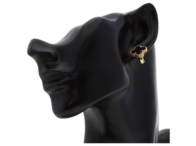 Orecchini Van Cleef & Arpels Vintage Alhambra Onyx - vista 5