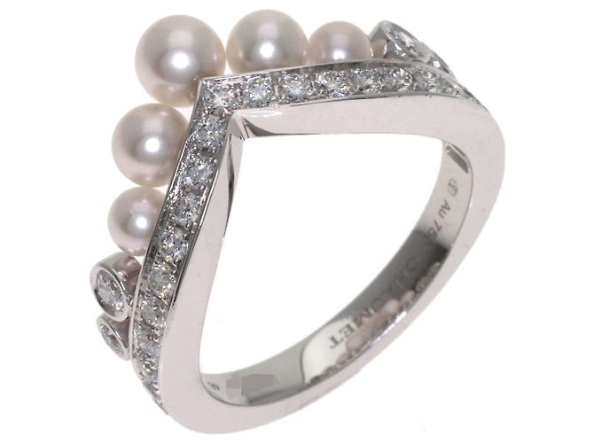 Anello Chaumet Josephine Aigrette Perla e Diamanti - vista 2