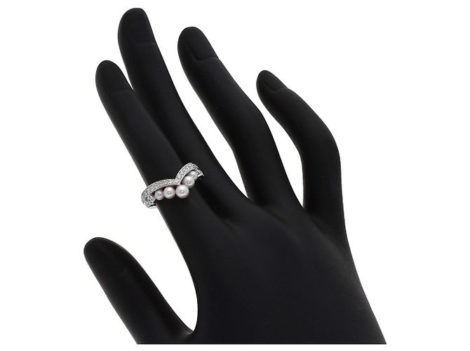 Anello Chaumet Josephine Aigrette Perla e Diamanti - vista 7