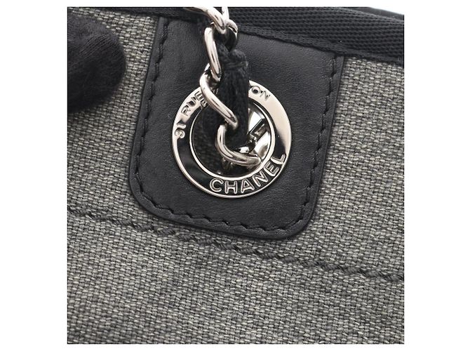Bolso Tote Chanel Deauville Castaño Negro Blanco - vista 12