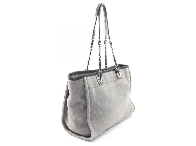 Bolso Tote Chanel Deauville Castaño Negro Blanco - vista 2